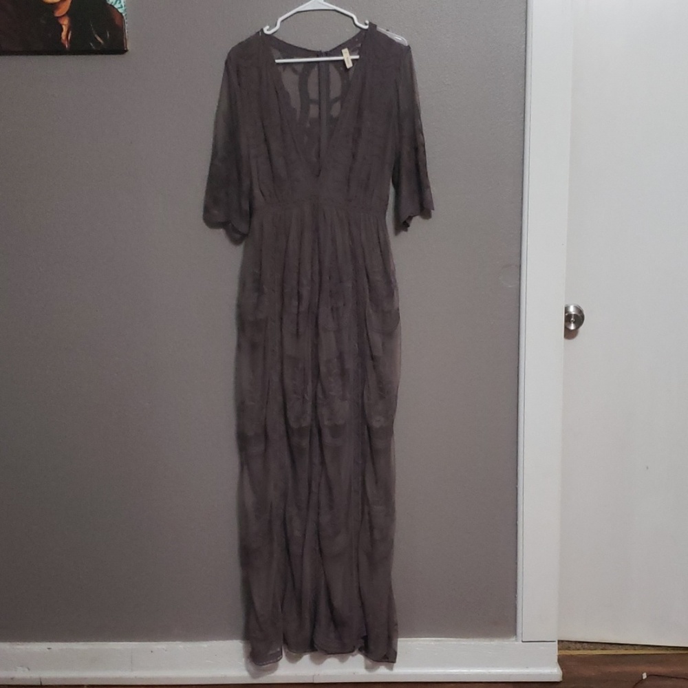"MIDNIGHT" lace maxi romper! 🔥🔥